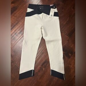 Calia Black and White Leggings with Color-Block Design